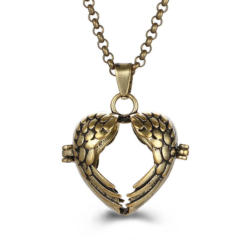 New Aroma Water Droplets Cage Lockets Necklace Heart Shaped Zircon Essential Oil Diffuser Set Combination Woman Pendant Jewelry