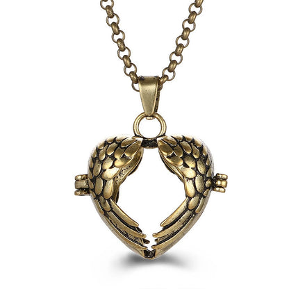 New Aroma Water Droplets Cage Lockets Necklace Heart Shaped Zircon Essential Oil Diffuser Set Combination Woman Pendant Jewelry