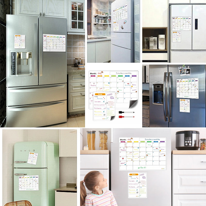Magnetic Calendar For Fridge Monthly Weekly Planner Calendar Table Dry Erase Whiteboard With Pen Fridge Sticker Message Board
