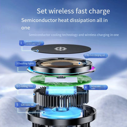 New X82 Cell Phone Radiator Semiconductor Cooling Wireless Charging Electromagnetic Suction Car Bracket Cooling Device