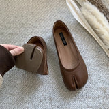 Women Flats Tabi Ninja Shoes Woman Ladies Microfiber Leather Comfy  Flats Split Toe Slippers Soft Bottom Loafers Solid Brief La