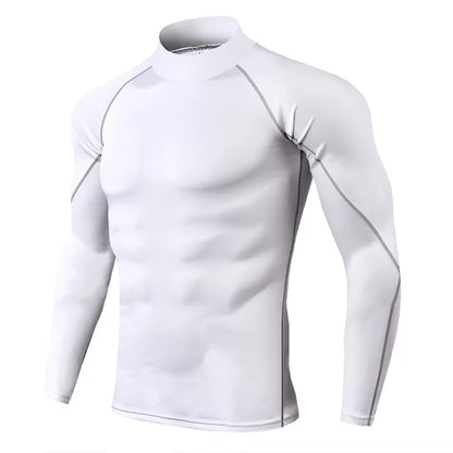 Men's Quick Dry Sports T-Shirt Bodybuilding Running Long Sleeve Compression Gym Fitness Tight Rashgard 