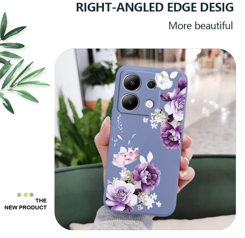 Beautiful Peony Phone Case For Xiaomi Redmi Note 14 13 12 12S 11 11S 10 10S 9 9S Pro Plus 4G 5G Liquid Silicone Cover