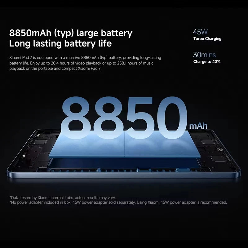 Tablet Xiaomi Pad 7 Versão Global 11.2" 3.2K 144Hz - Snapdragon 7+ Gen 3 | Bateria 8850mAh & Câmara 13MP