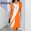 Plus Size Women Dresses Summer Fashion Gradient Printed Dress Casual Street Short Sleeve O-Neck Loose A-Line Dress Big Sizes 9XL