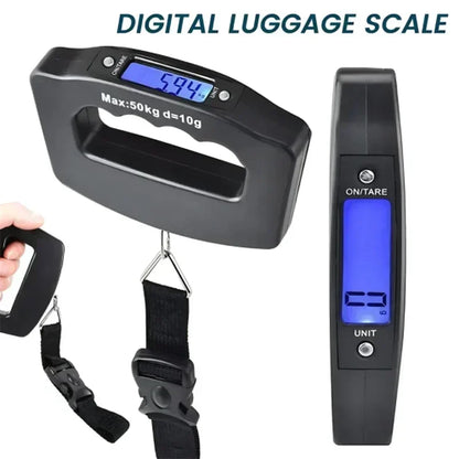 Báscula digital para equipaje, electrónica, portátil, para viajes, con retroiluminación, para colgar maletas.