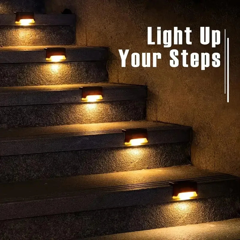 16 PCs Solar Outdoor Deck Lights Commercial Street LED Step Lights suitable for balconies terraces stairs fences lanes paths