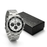 Relógio masculino cronógrafo solar diver em aço inox a prova de agua 200mm