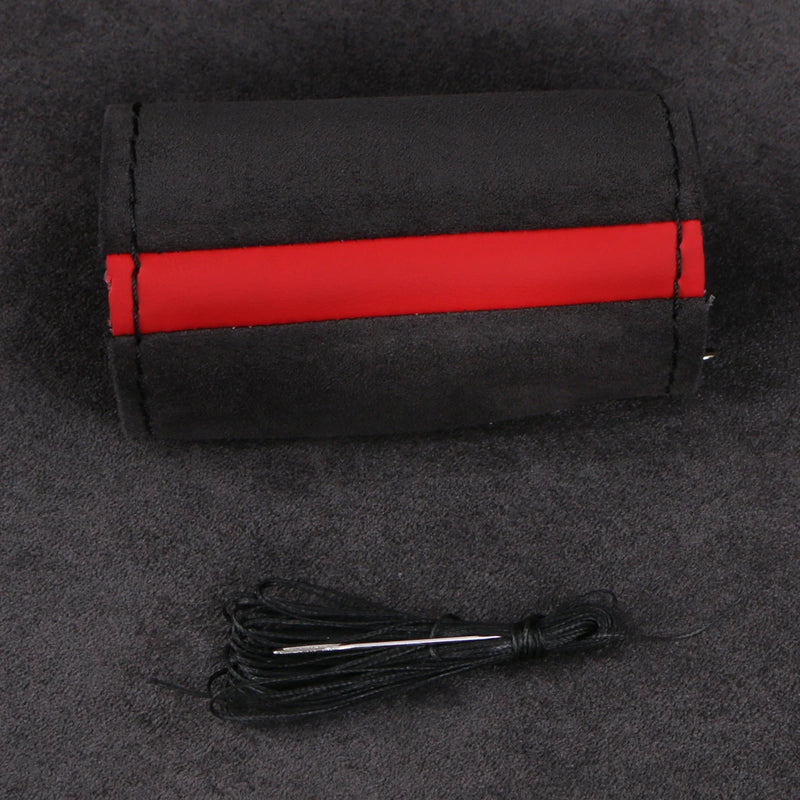 Universal Suede Car Steering Wheel Cover DIY Hand Sewing Soft Leather Braiding Cover For Auto Steering Wheel