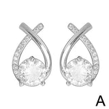 Elegant Cross Earrings for Women, Crystal Rings, Fishtail Jewelry, Lady's Gifts, Korean Style, Fashion