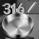 316 Stainless Steel Frying Pan 20cm Uncoated Wok Pan Non Stick Pots Household Cooking Pot Kitchen Cookware Steak Frying pan