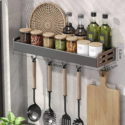 Estante de especias de cocina de pared, estante para condimentos, estante multifuncional para utensilios domésticos, organizadores colgantes de cocina