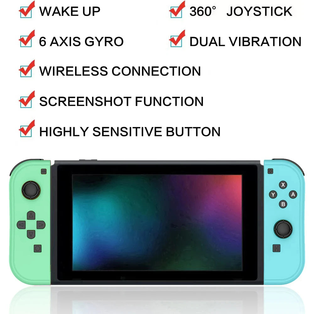 Joycons Gamepad for Nintendo Switch/OLED/Lite Controller Bluetooth Wireless Joystick with Vibration Turbo Wake Up Function