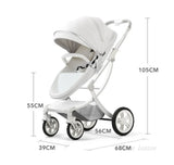 Cochecito de bebé 3 en 1, de lujo, con asiento para el coche, de piel sintética, con diseño de cáscara de huevo y paisaje alto.