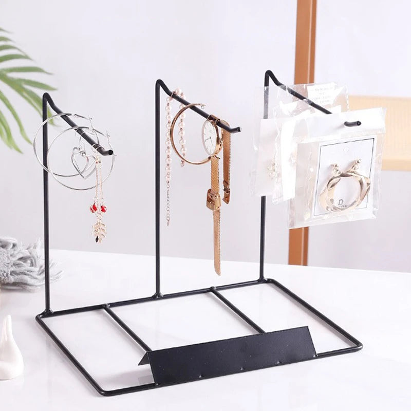 Iron Jewelry Display Stand Desktop Sundries Storage Holder Jewellery Rack For Necklace Bracelets Earrings Rings Headbands