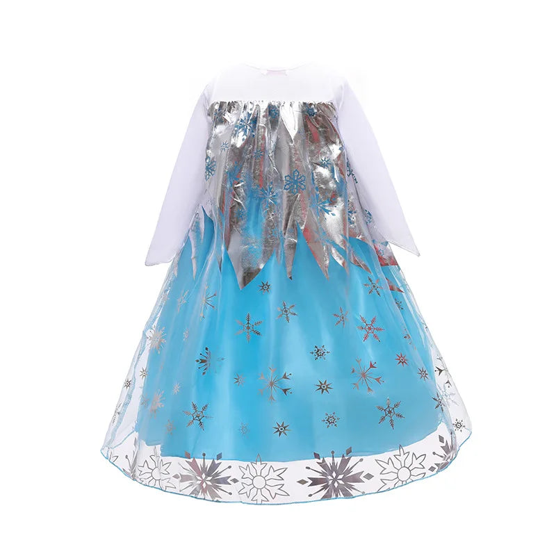Snow Queen Elsa Dresses for Girls Costumes Kids Cosplay Halloween Princess Children Gowns Clothing Party Dresses Outfits 2-10Yrs