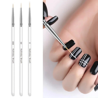 French Stripe Nail Art Liner Brushes Set Manicure Drawing Painting Pen Manicure Nails Line Painting Pen Nail Art Supplies