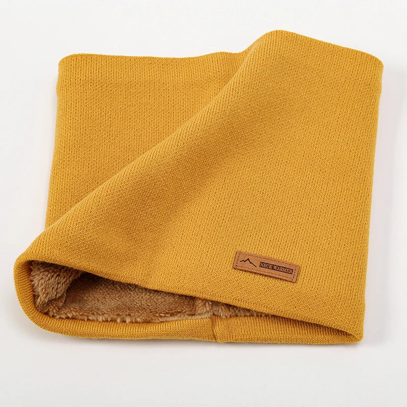 Bufanda cálida de invierno 2023 para mujer, de punto, con anillos de felpa, lisa, para hombre y mujer.