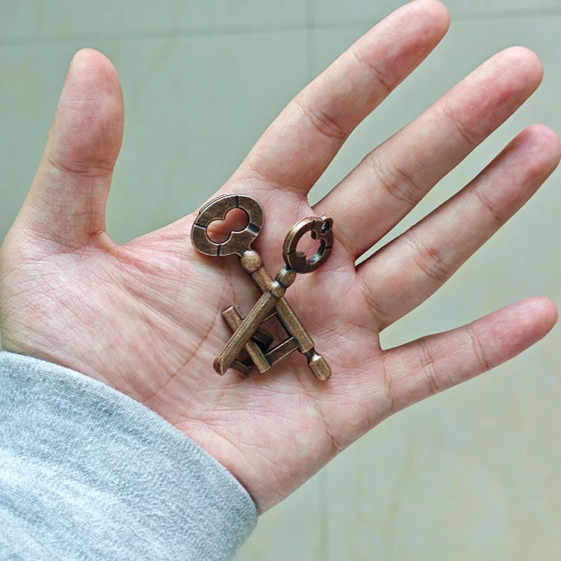 Quebra-cabeças de metal e madeira, brinquedos de encaixe e destreza, desafio de lógica e QI, diversão para viagens e presentes interessantes para crianças e adultos.
