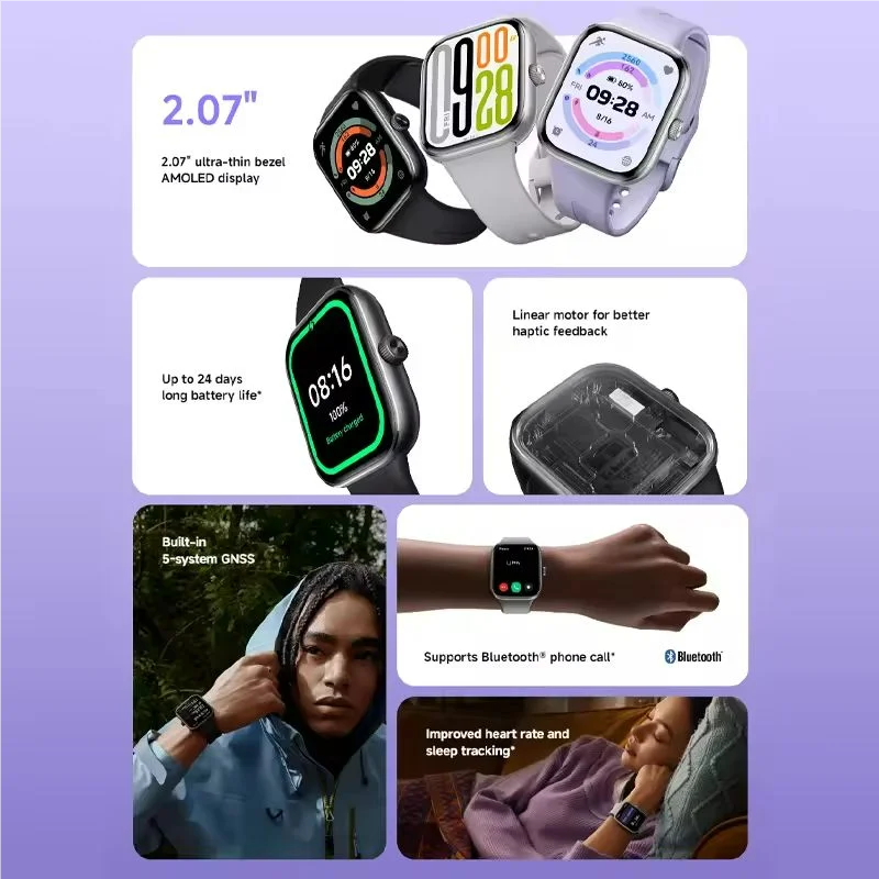 Global Version Xiaomi Redmi Watch 5 2.07 "60Hz AMOLED Screen Built-in GNSS Bluetooth Call 150 + Sports Modes 24 Days Battery Life