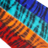 Stripe Printed Clip-in Hair Extensions Colorful Synthetic Hair Highlights 18 Inches Straight Wig Hairpieces for Daily Use Party