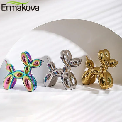Escultura de cerámica abstracta con forma de perro, globo creativo, de ERMAKOVA, 11 cm/4,3 pulgadas, para decoración del hogar y la oficina, regalo