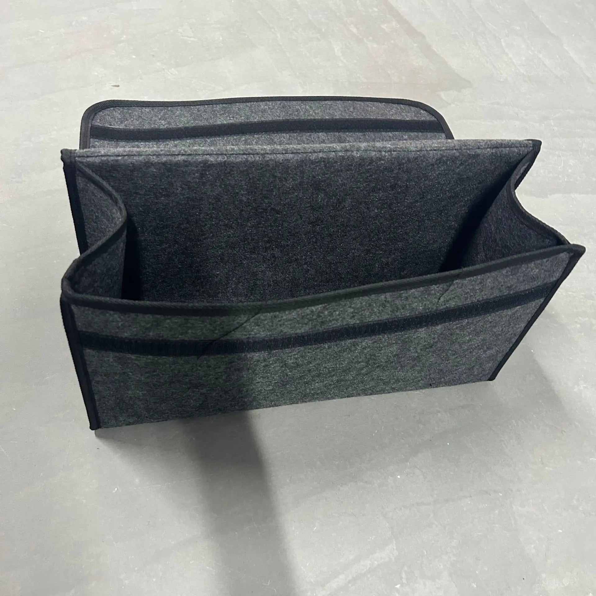Gray Anti Slip Car Trunk Organizer Bag Multi Compartment Soft Felt Storage Box for Boot Tools & Auto Accessories