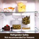 Olive and Pickle Strainer Jar, New Olive Container Hourglass Jar with Strainer Flip Pickle Container for Airtight Food Storage