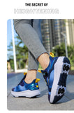 Kids Two Wheels Roller Skating Shoes With Light Magic Stick Walking Shoes Detachable Wheels Roller Skate Shoes For Teenagers