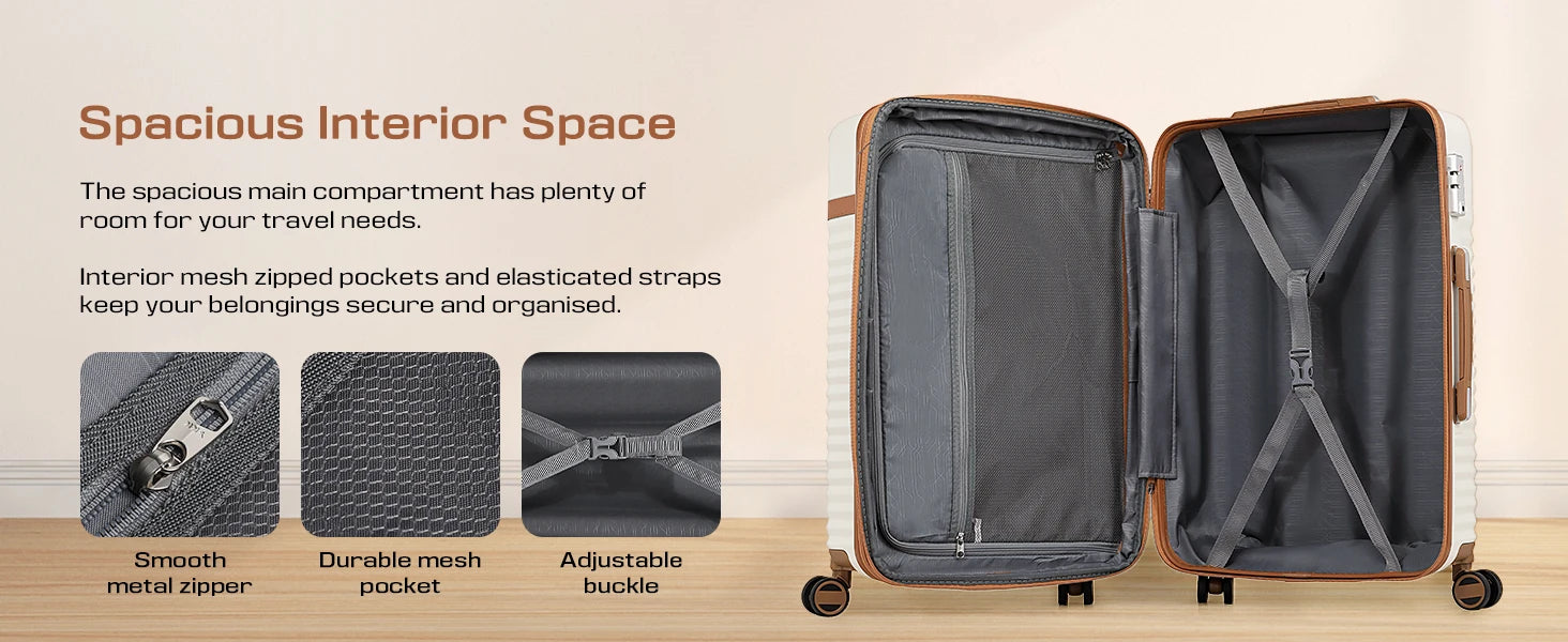 Travel Luggage Suitcase Set, Expandable Lightweight Carry on Suitcase with Duffel Bag,Toiletry Bag,TSA Lock,Spinner Wheels
