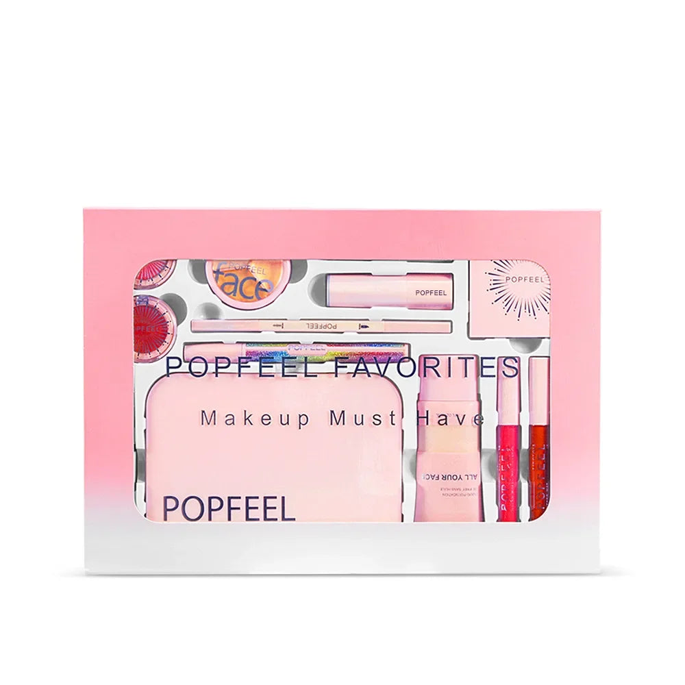 Best-Selling Popfeel Makeup Kit Full Set All-in-One Eyebrow Eyeshadow Eyeliner Lip Gloss Valentine's Day Gift for Women Cosmetics