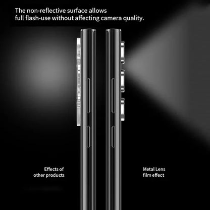 Metal Lens Ring Glass For Samsung Galaxy S24 S23 S22 Ultra Plus Z Flip Fold 6 Camera Protection Cover Tempered Glass Accessories