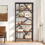 Tribesigns Bookshelf Storage Rack Standing Shelf 5 Tier Industrial Sturdy Bookshelf with Iron Pipe Frame