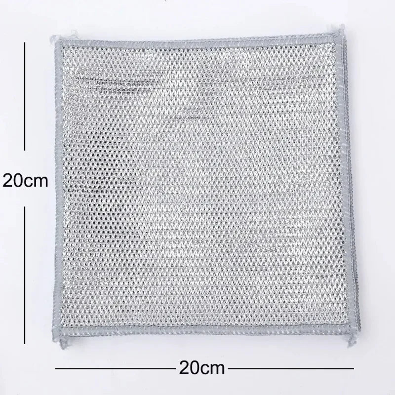 Paño de limpieza de alambre de acero grueso, antirayaduras, de doble capa, de microfibra, para lavar platos, ollas y cocina, 20 o 5 unidades