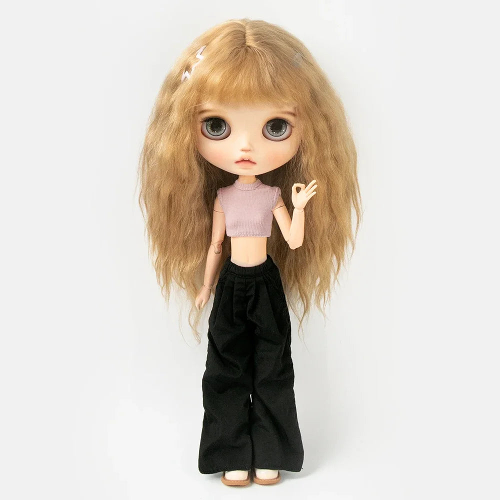 Blythe Clothing Fashion Vest Tops Denim Shorts Casual Pants Belt Multicolor for Licca Azones Ob22 24 Ker YMY Doll Accessories