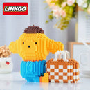Linkgo Sanrio Building Block Pen Holder Luffy Stitch Chopper Pochacco Kuromi DIY Assembly Super Mario Puzzle Mini Bricks Toys