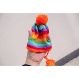 Dog Winter Wear 1 Set(hat+scarf+leg Warmers) Rainbow Stripe Knitted Dog Scarf Winter Warm Hat Footwear Sloves Pet Clothes