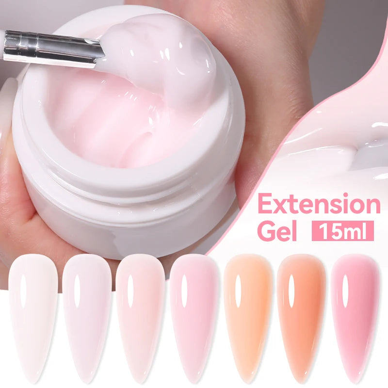 UR SUGAR 15ml Extension Nail Gel Polish Nails Finger Form Clear Nude Pink Nail Art Camouflage Hard Gel Acrylic Nail Manicur