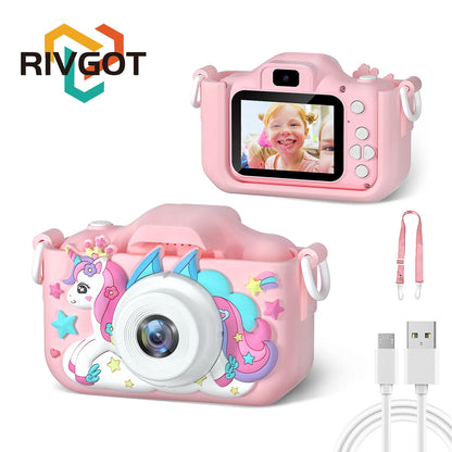 Cámara digital para niños de 1080P HD, cámara de vídeo de 2 pulgadas con funda de silicona, ideal para Navidad y cumpleaños.