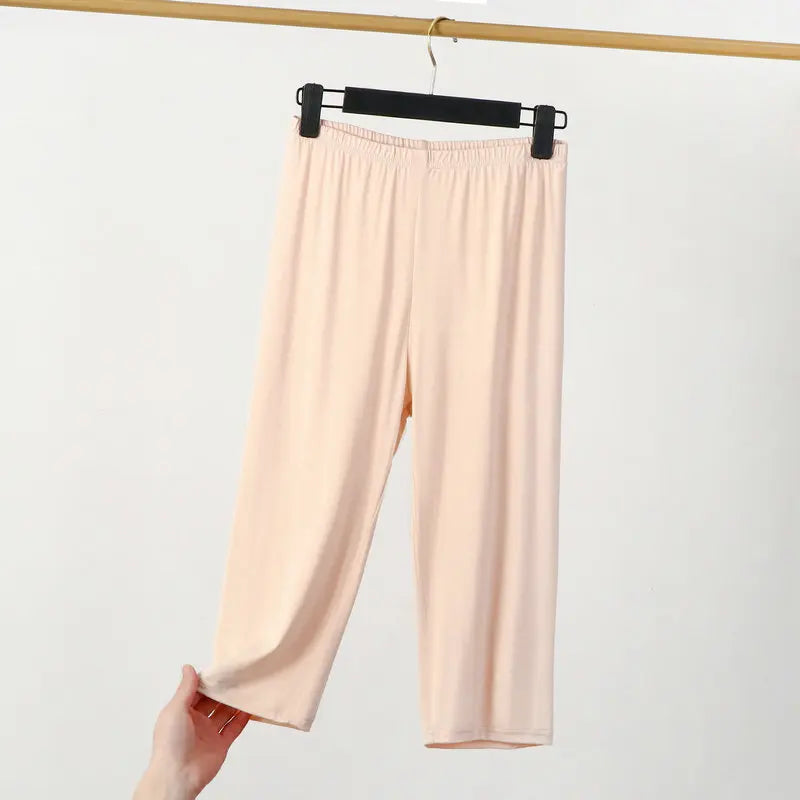 XL a 8XL verão modal leggings bezerro comprimento cintura alta tamanho grande estiramento casual emagrecimento básico calças curtas calças de dormir