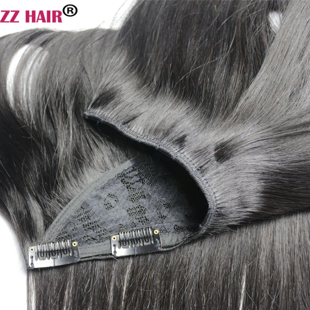 ZZHAIR 100% Brazilian Human Remy Hair Extensions 120g-200g 16"-26" U Piece Wig Clip-in Natural Straight