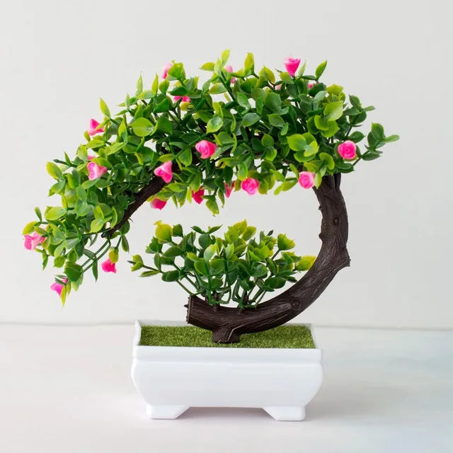 Artificial Bonsai Tree Ornaments, Fake Flowers, Tabletop Potted Plants, Simulated Plants 