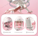 Pink Newborn Stroller can sit or lie down 0-6 years old Children Lightweight Folding Boardable Travel 360 ° Steering Stroller