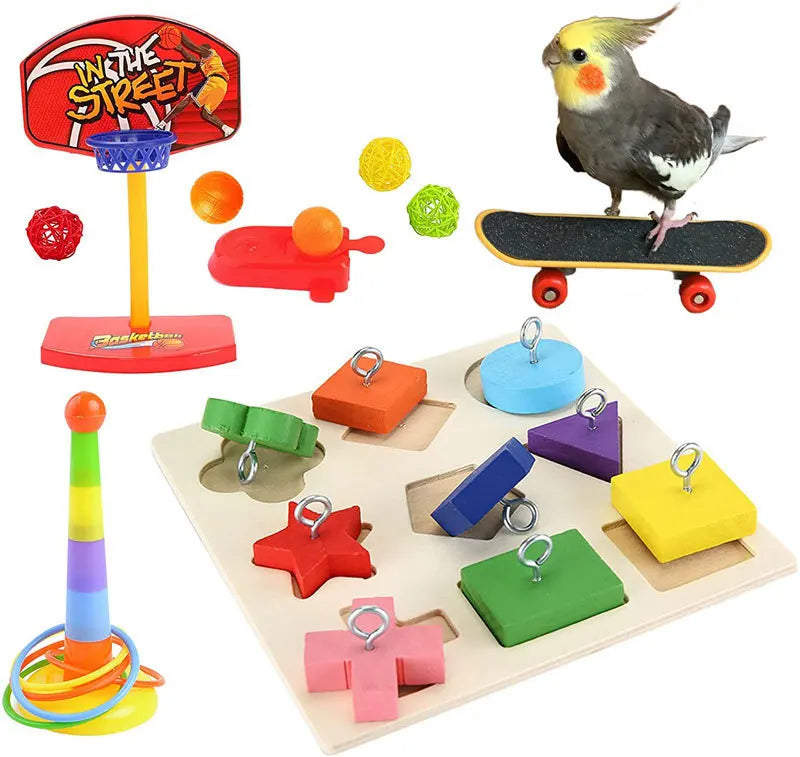 Parrot Toy Set, Bird Supplies, Bird Supplies, Ferrules, Bird Toy Combination Set