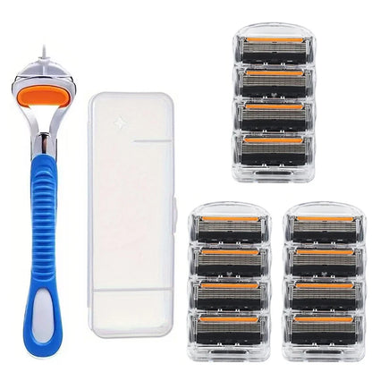Old-fashioned Genuine Fusion Razor for Men Face Hair Shaving Removal Safety Manul Shaver Replacement Razor Blades Cassettes