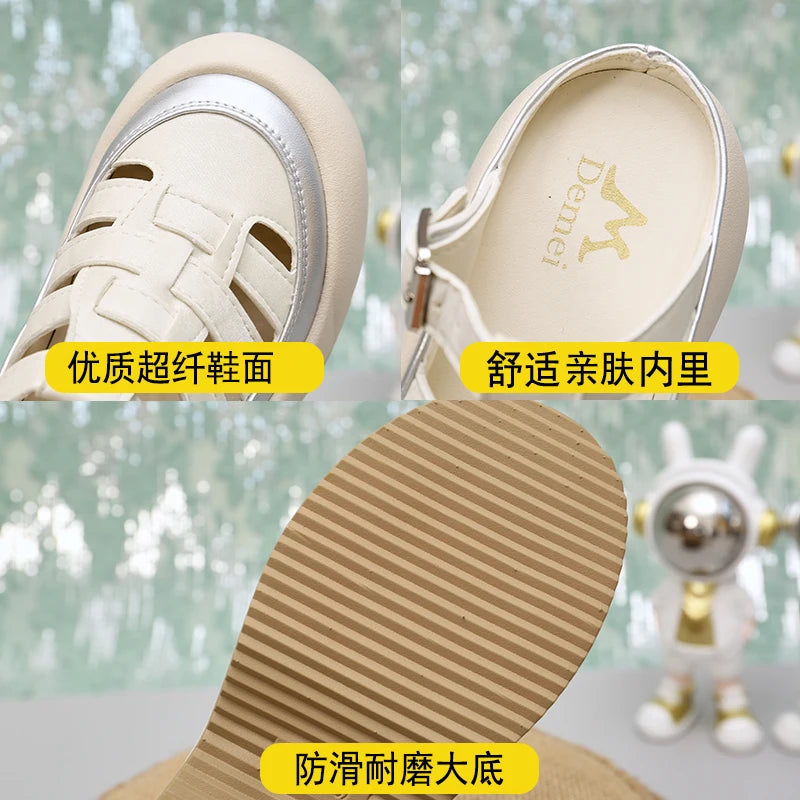 Zapatillas informales para mujer, zapatos con cubierta, mocasines con plataforma, tacones calados, zapatos femeninos de lujo para verano 2024, mocasines, zapatillas C