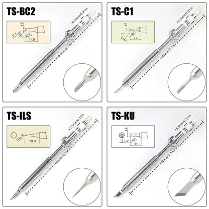 Pine64 TS100 TS101 Soldering Iron Tips Replacement Various Models of Pinecil V2 Electric Soldering Iron Tip TS Series BC2 ILS