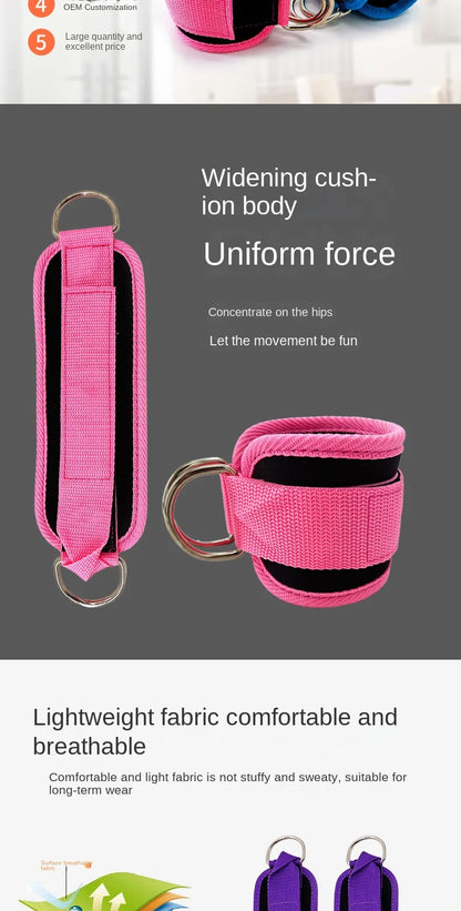 1PC Fitness Gantry Ankle Buckle Training Leg and Hip Training Device Double D Tension Foot Ring Legging Strap Ankle Accessories