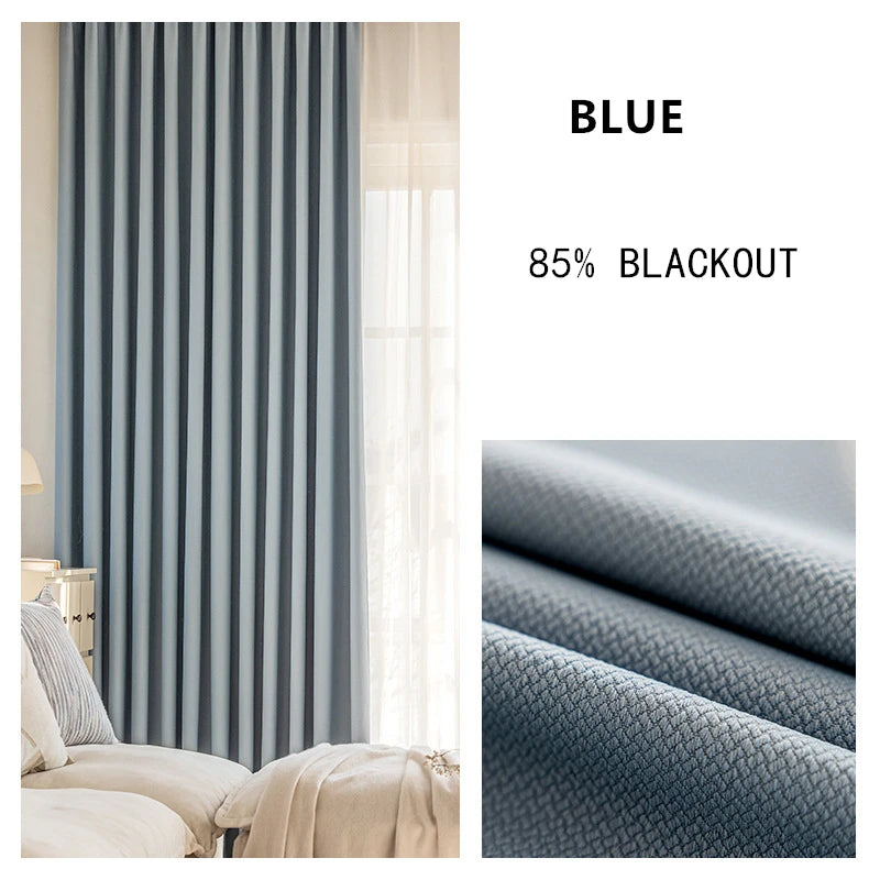 310cm Height Custom Made Thickened Solid Color Double-Sided Jacquard 80%-90% Blackout Living Room Curtains Bedroom Curtains