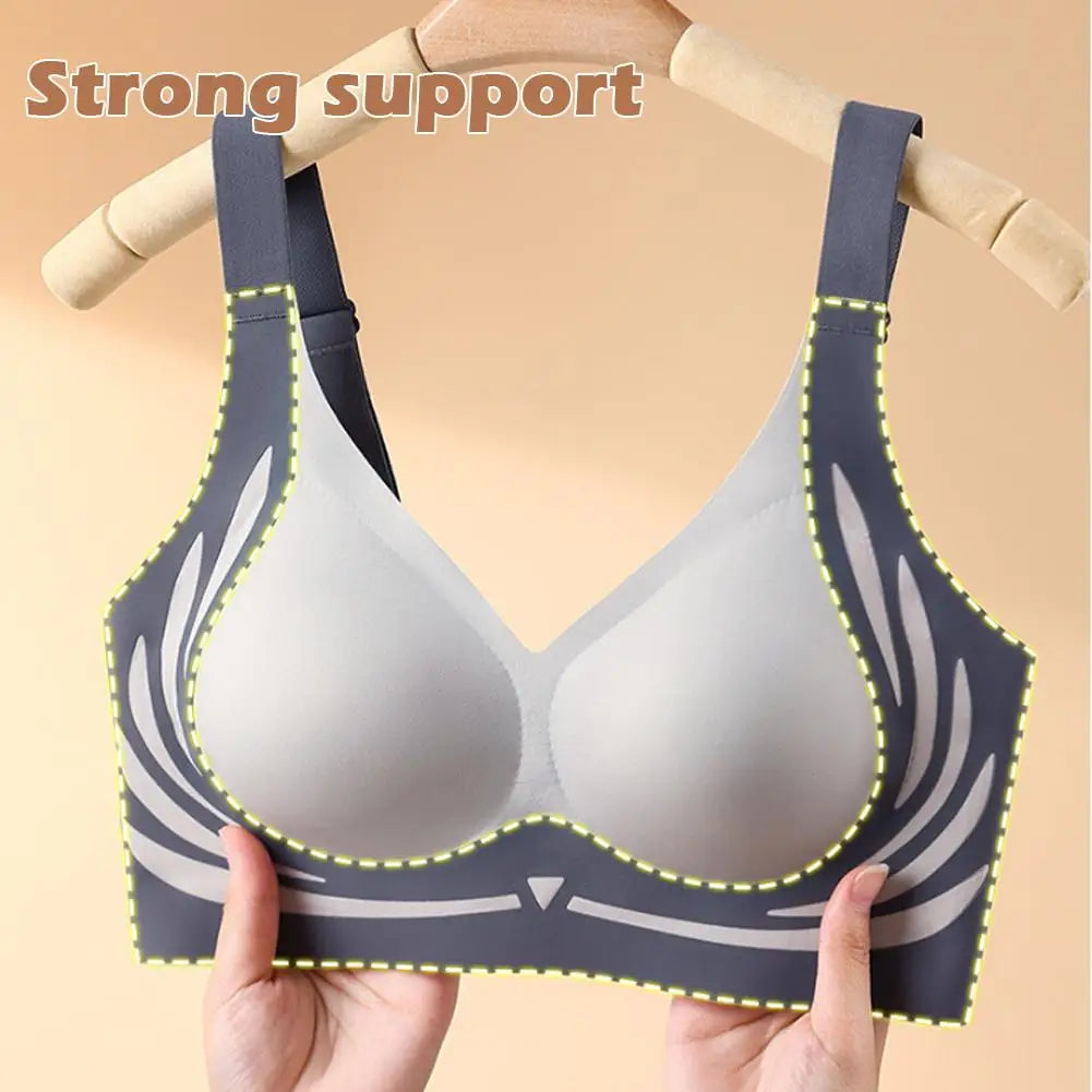 Super Gather Wireless Push-up Bra Women Gathered Up Soft Support Adjustable Underwear Anti-sagging Seamless Lift-up Bra